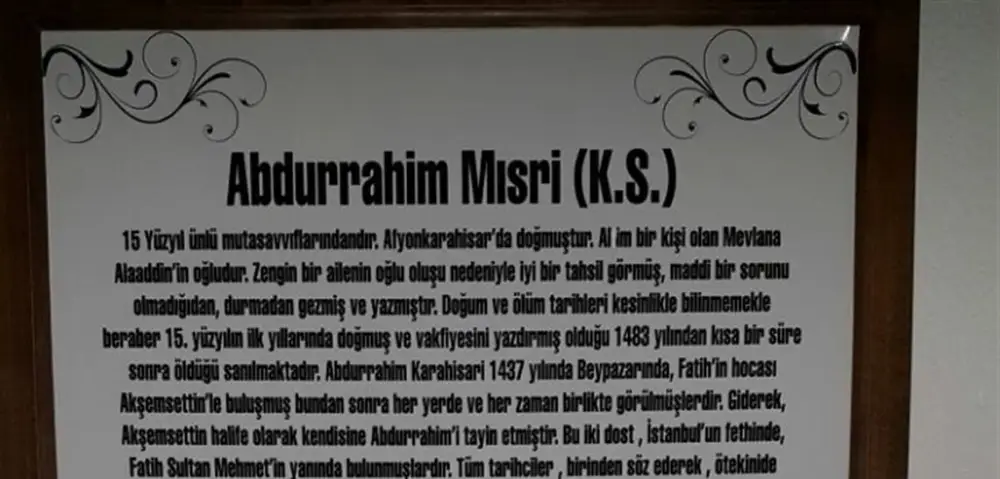 Mısri Abdurrahman Hz. (Abdurrahim Karahisari)